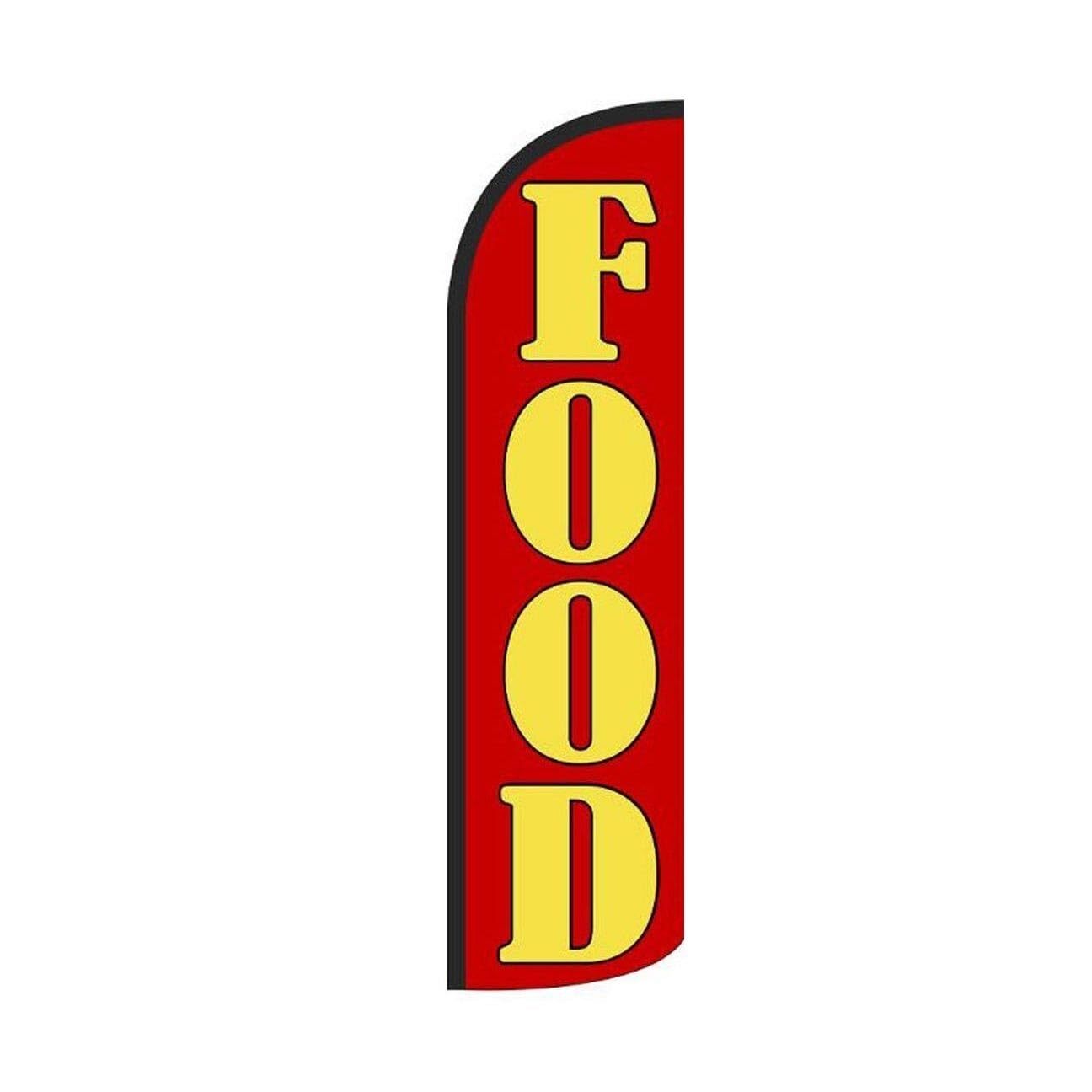 Food Swooper Flutter Windless Feather Flag | 3ft W x 11.5ft Tall