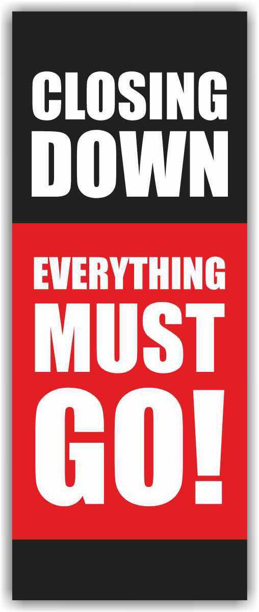 CLOSING DOWN EVERYTHING MUST GO Advertising Banner Vinyl Mesh Sign Sale shop