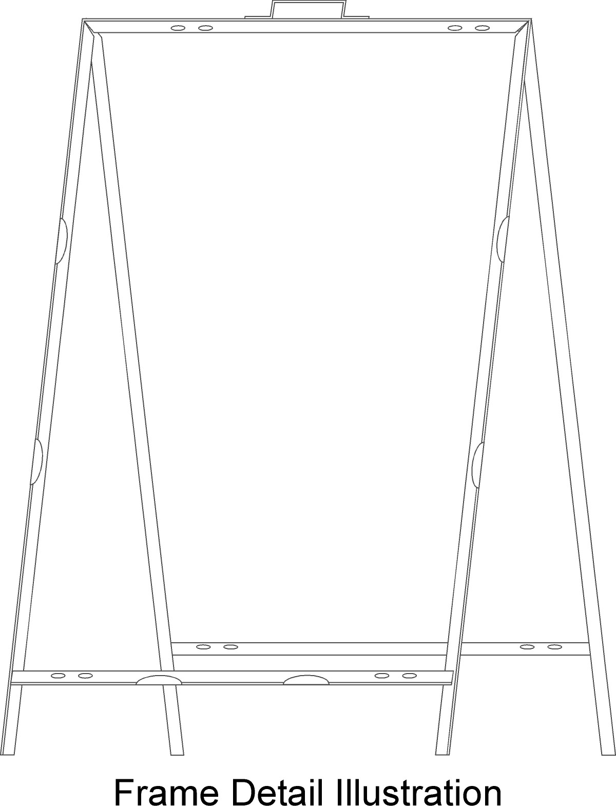A-Frame Portable Folding Curb Sign Stand, 36 x 24 Slide in, Black (Pack of 1)