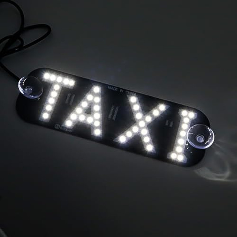 Juren 1pcs Taxi Sign Light USB On/Off Button, Bright Taxi LED Sign, Suction Cup
