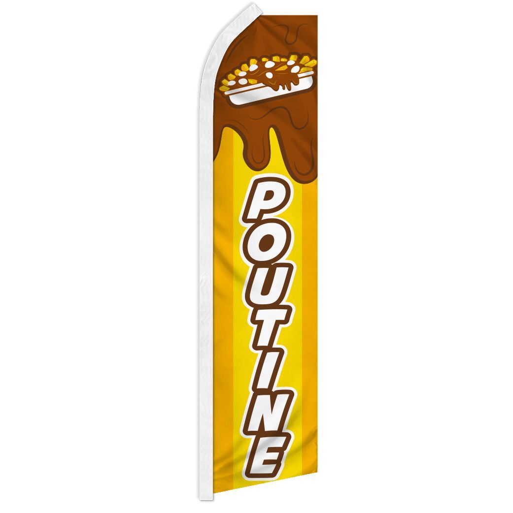POUTINE advertising super flag polyester banner sign *POLE NOT INCLUDED*