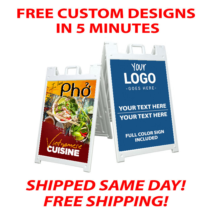 Signicde A-Frame Sidewalk Sign & 2 Plastic Sign Panels 24 »x36 » Custom Printed