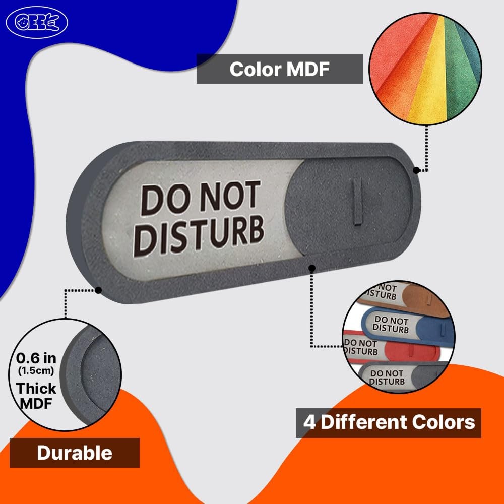 Do Not Disturb Welcome Slider Door Sign Home Office Premium Blue 7.5×2.2 Inch