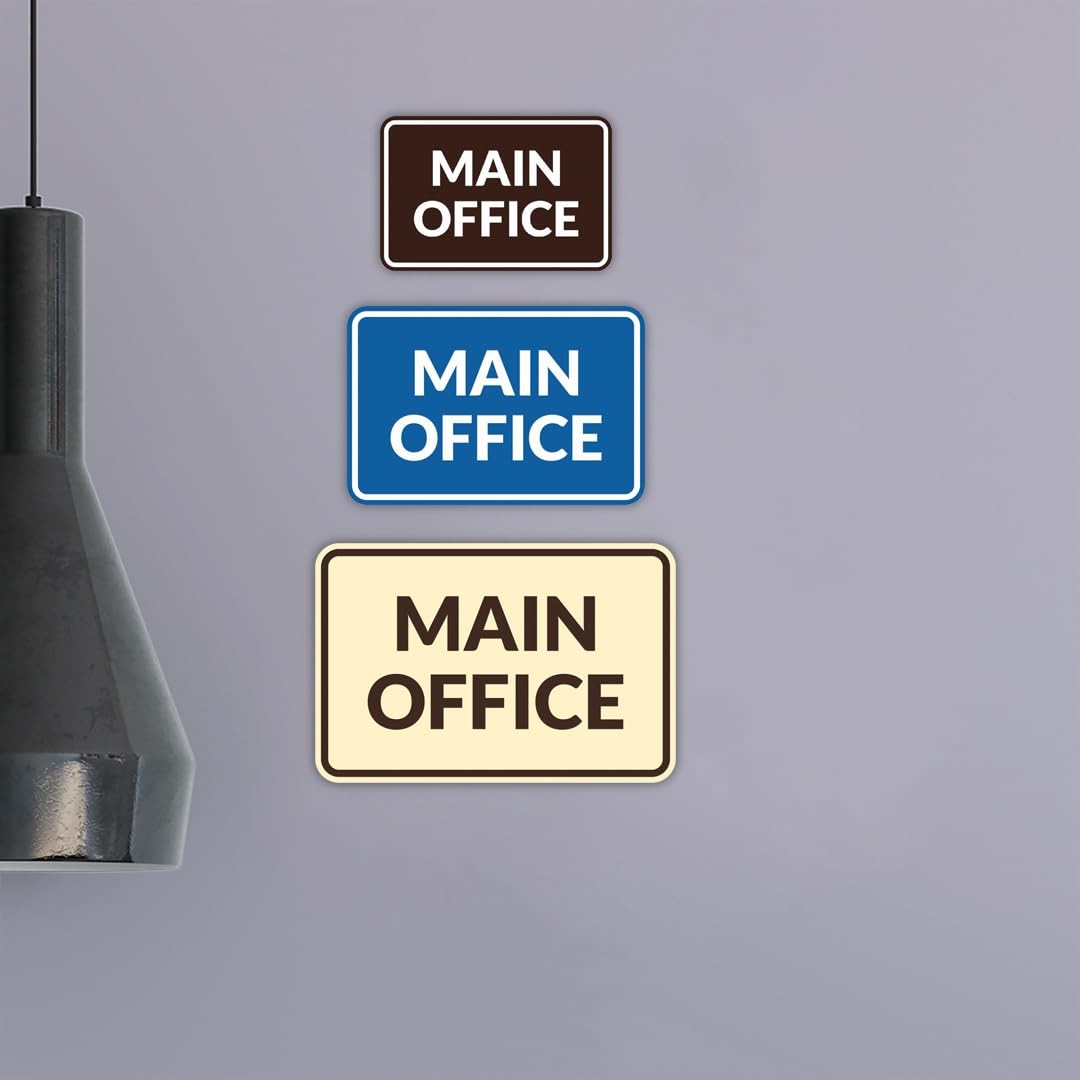 Classic Framed Main Office Sign Black Large 1 Pack Wall Door Sign Decor