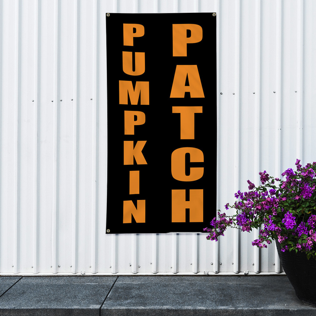 Vertical Vinyl Banner Multiple Sizes Pumpkin Patch Food Fair Promotion Business