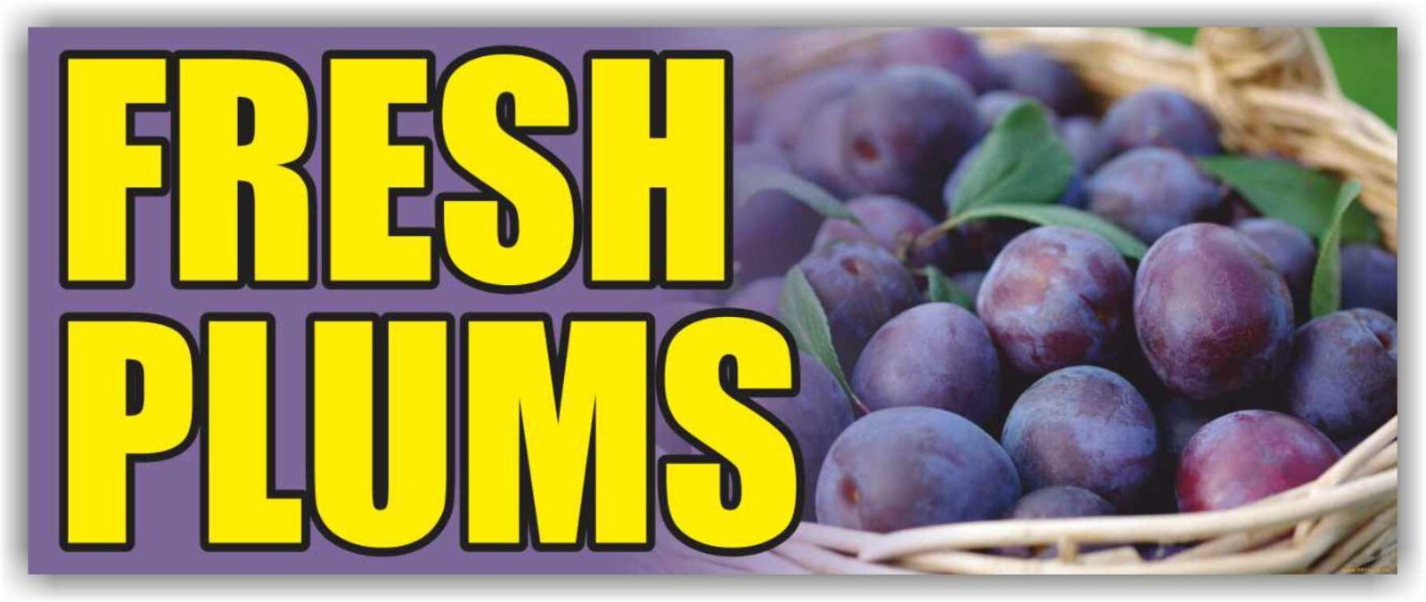 FRESH PLUMS Advertising Banner Vinyl Sign Fruits Berries Vegetables Farm