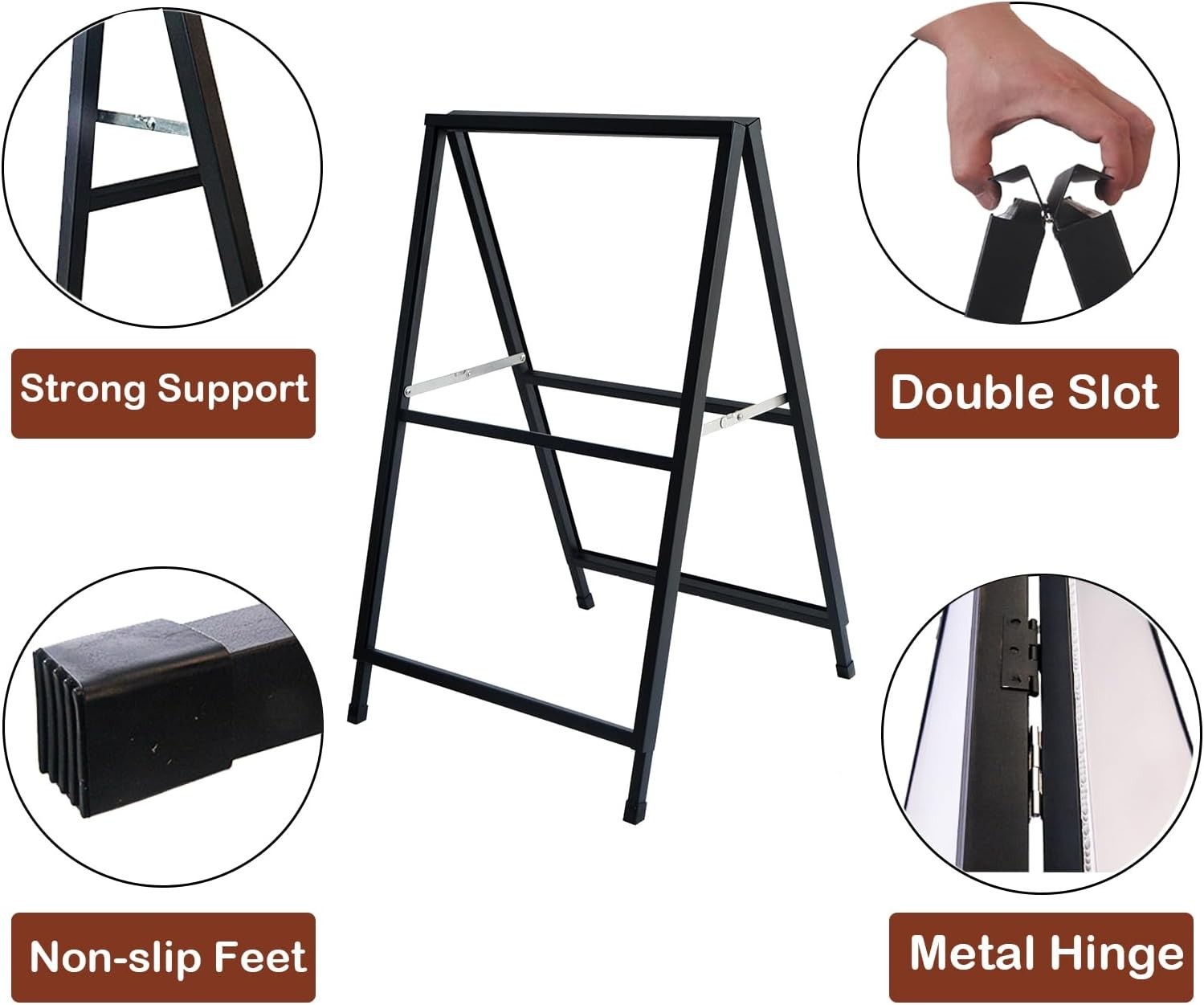 A Frame Sidewalk Sign 24×36 inches Sandwich Board Signs Outdoor Heavy Duty Do…