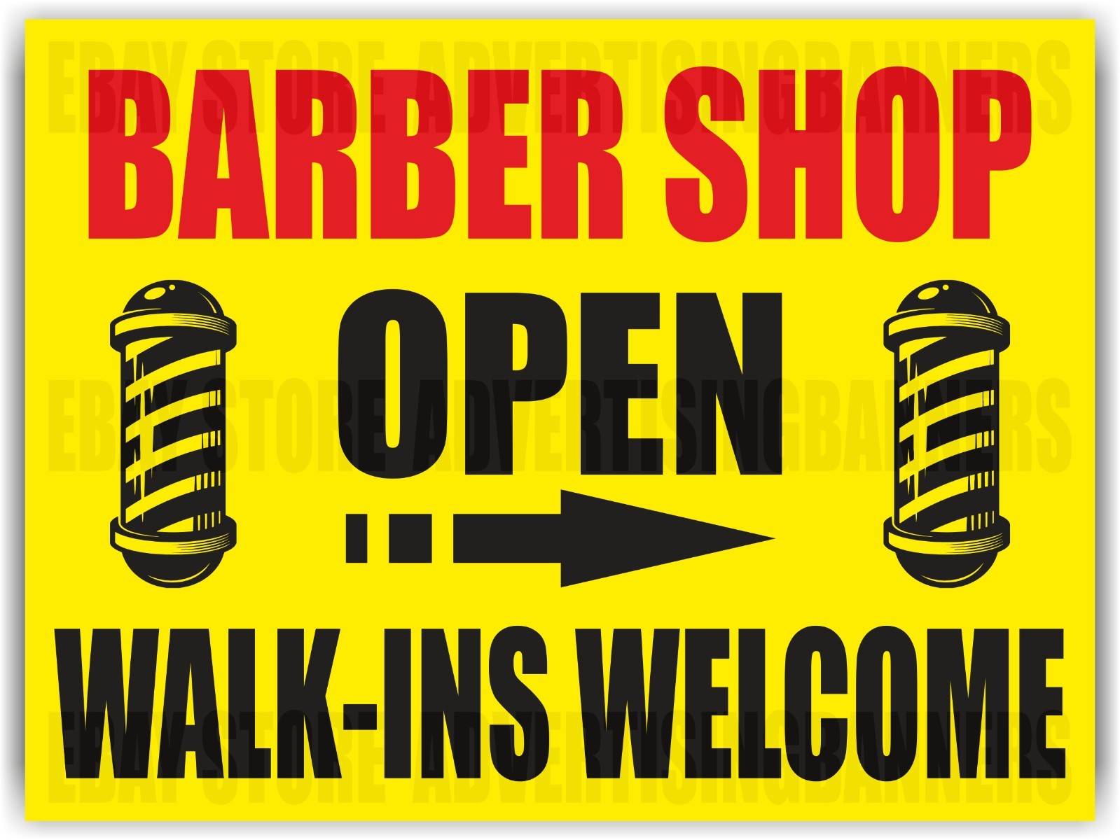 BARBER SHOP OPEN Yard Sign with H-Stakes Manicure Haircut Shave Salon Beauty Spa
