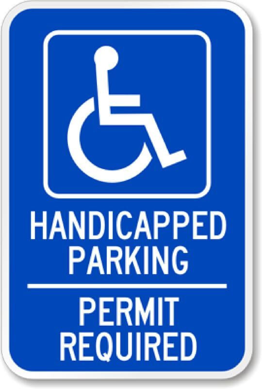 Handicapped Parking Sign Ada Aluminum Weatherproof 8×12 Outdoor Permit