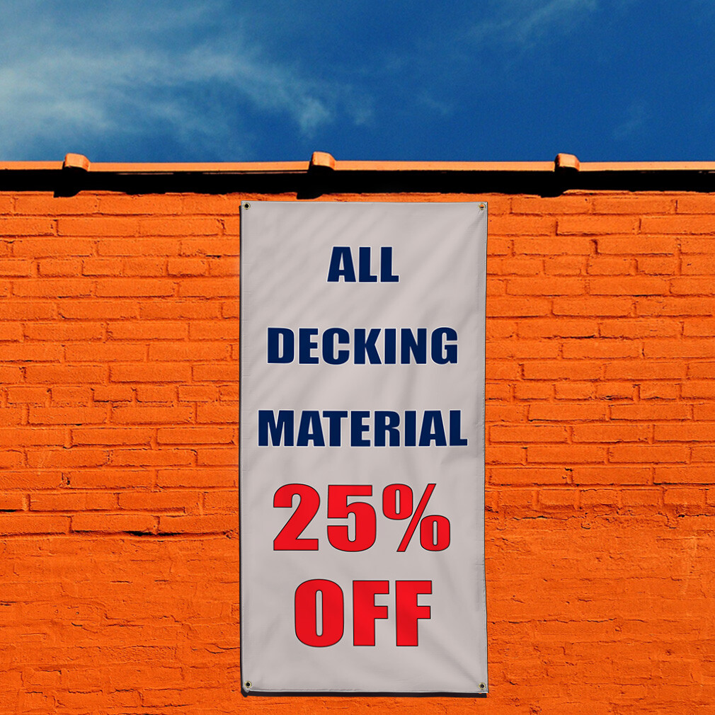 Vertical Vinyl Banner Multiple Sizes All Decking Material 25% off Business