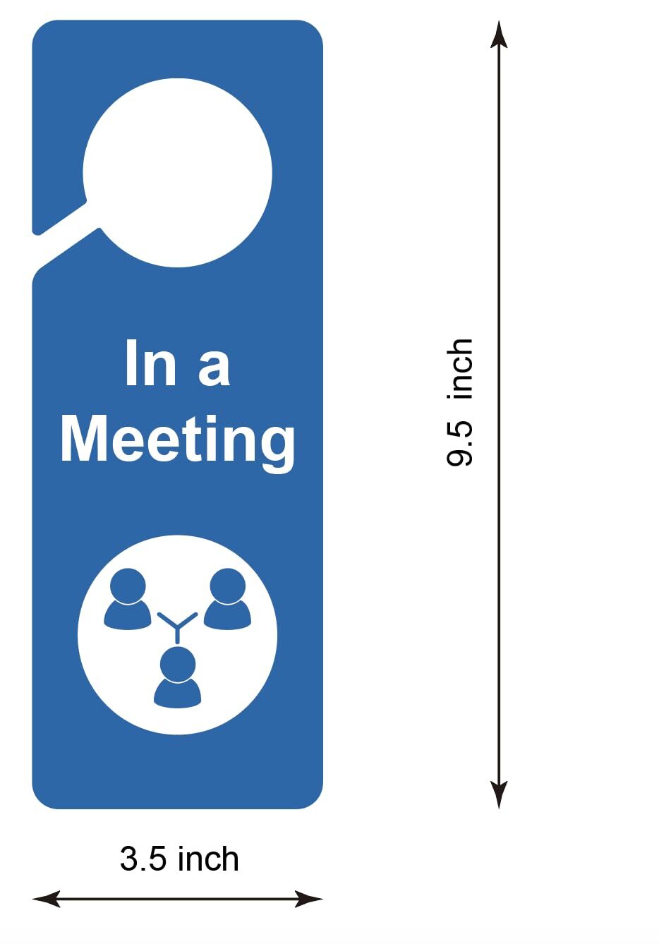 Door Hanger Tags Sign Office Work in a Meeting Double Side 3.5×9.5 » 8 PCS
