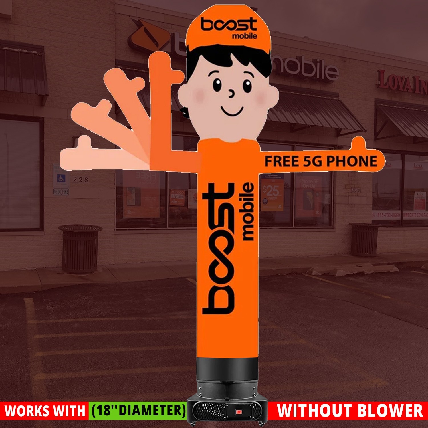 10ft Tall Boost Mobile Inflatable Waving Man {Without Blower}