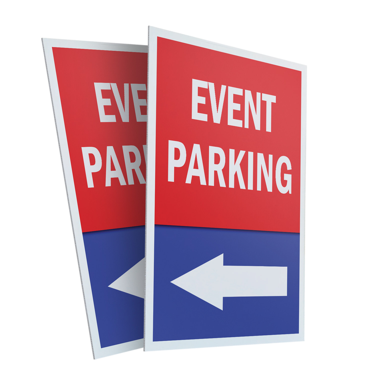 Event Parking With Arrow 24&Prime; x 36&Prime; 2 Pack Of Store Sign Plastic Or Decal