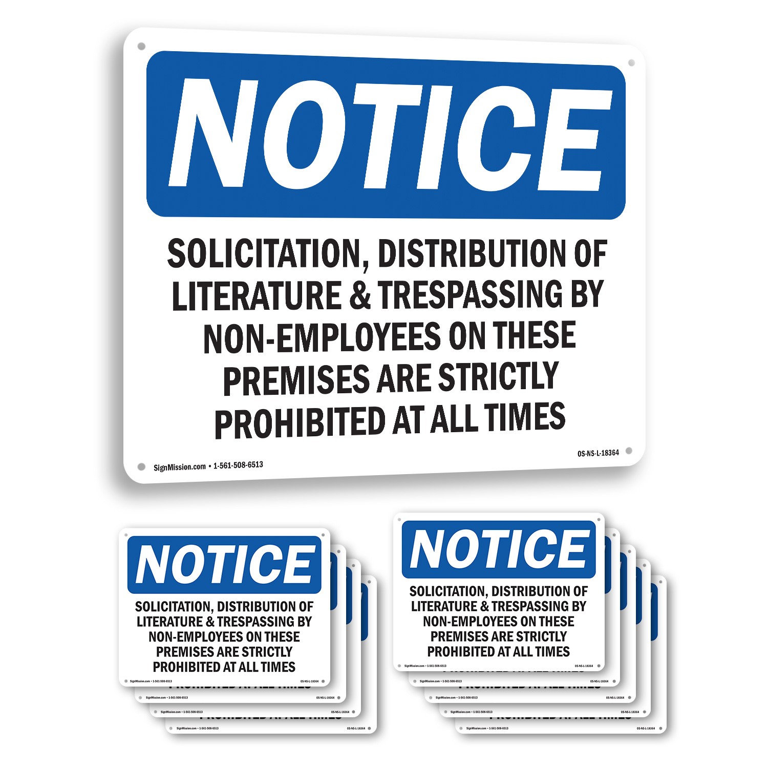 Solicitation Distribution Of Literature OSHA Notice Sign Or Decal – 5 or 10 Pack