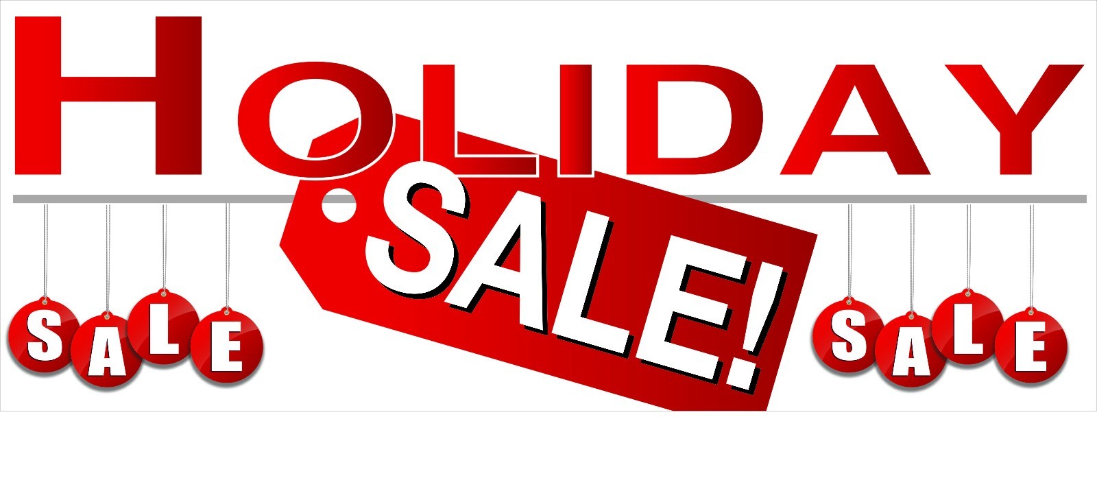 Holiday Sale Banner 18&Prime;x48&Prime; Free Shipping & Customization, Ready to Hang!