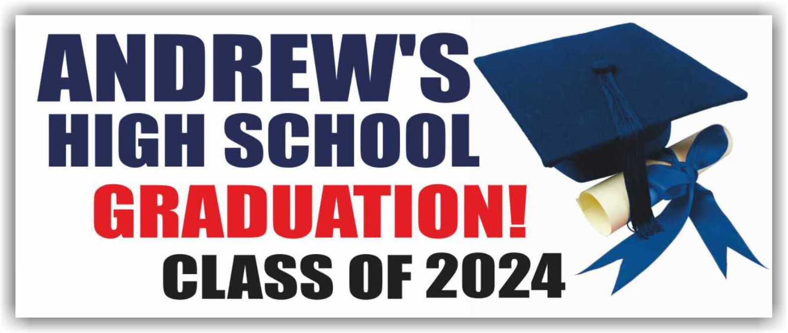 GRADUATION! CLASS OF 2024 Advertising Banner Vinyl Mesh Sign CONGRATULATIONS