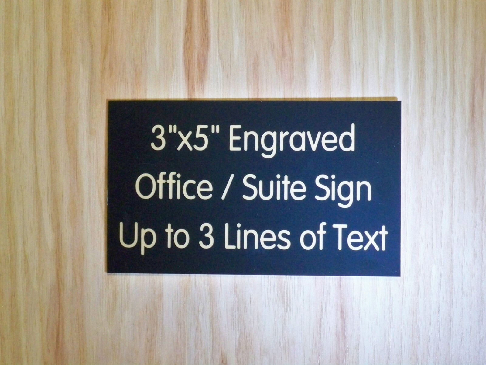 Custom Engraved 3×5 Black & Gold Plaque Sign | Add Your Wording | with Adhesive