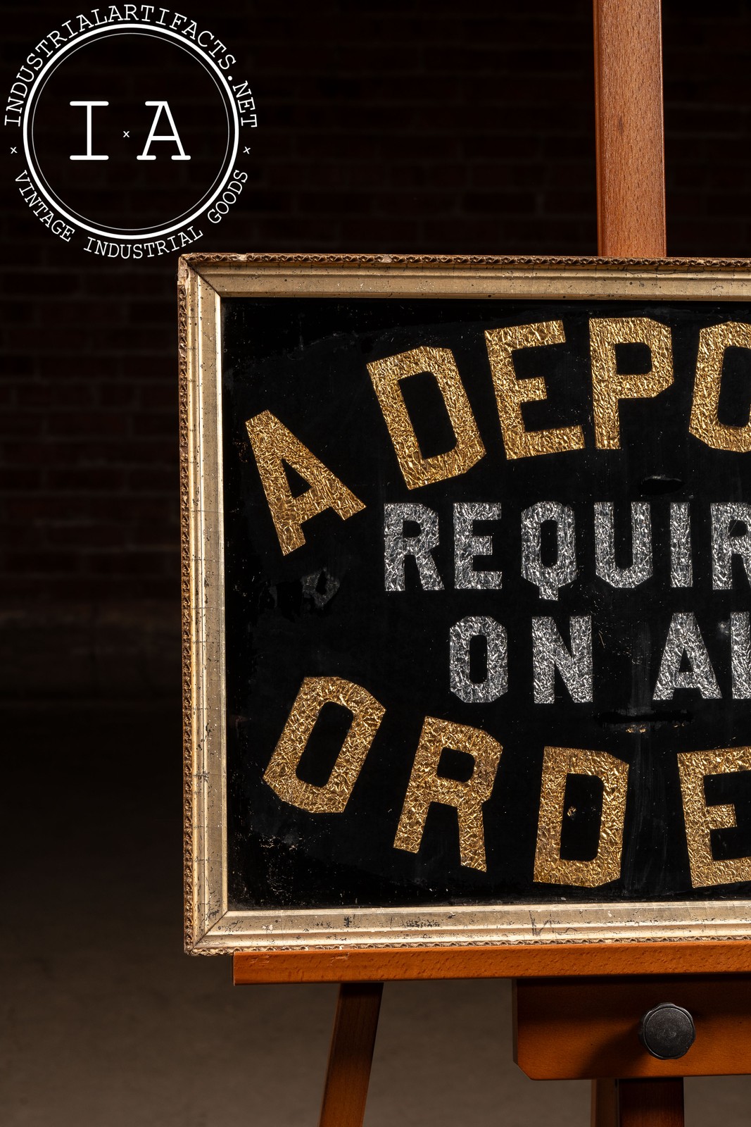 Antique ROG « Deposit » Foil Trade Sign