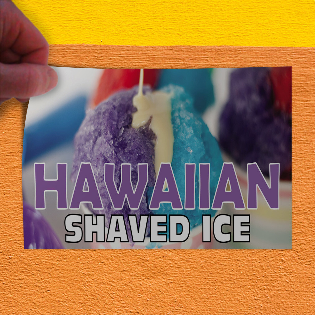 Decal Stickers Hawaiian Shaved Ice Advertising Printing H Vinyl Store Sign Label