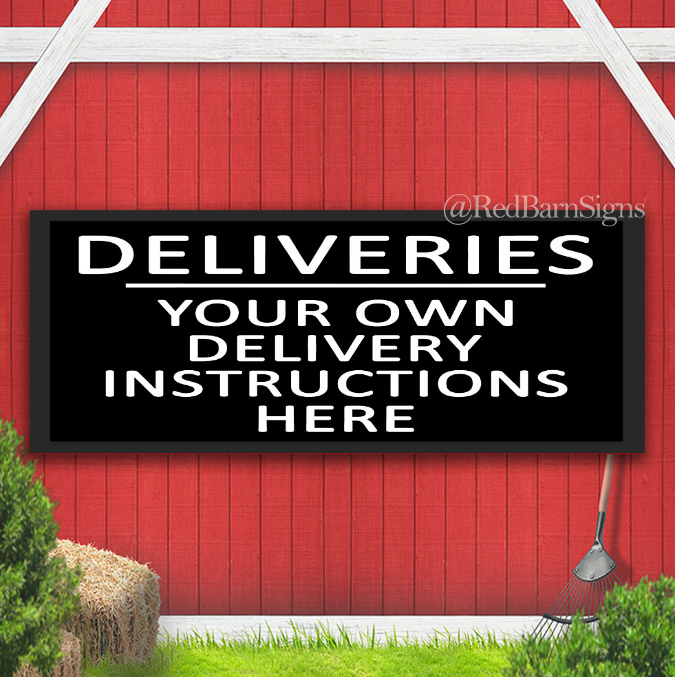 DELIVERIES CUSTOM SIGN YOUR OWN WORDS Indoor Outdoor Banner Sign with grommets