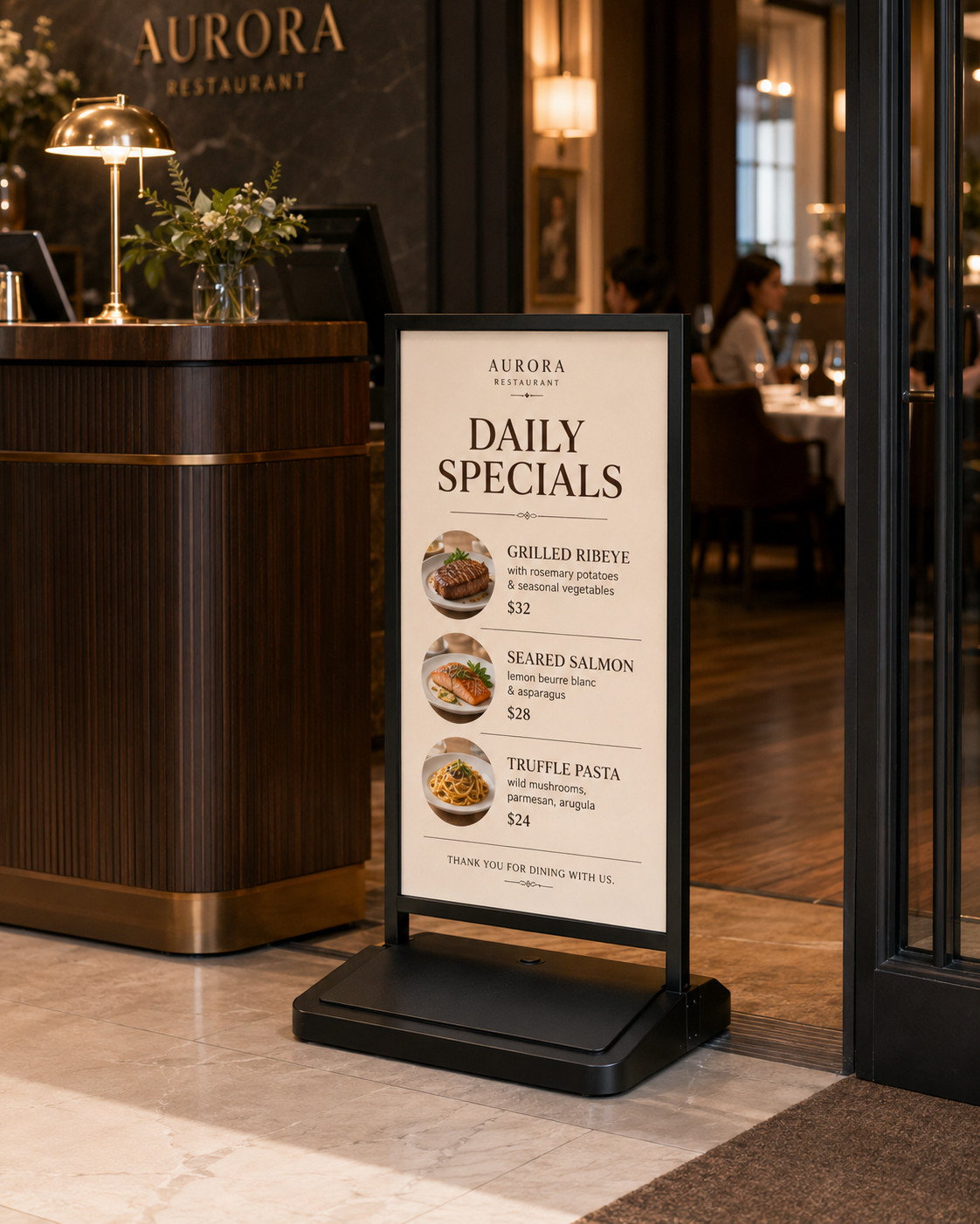 Double-Sided Sign Holder 23⅔ »x35½ » Metal Sidewalk with Water Refilled Base
