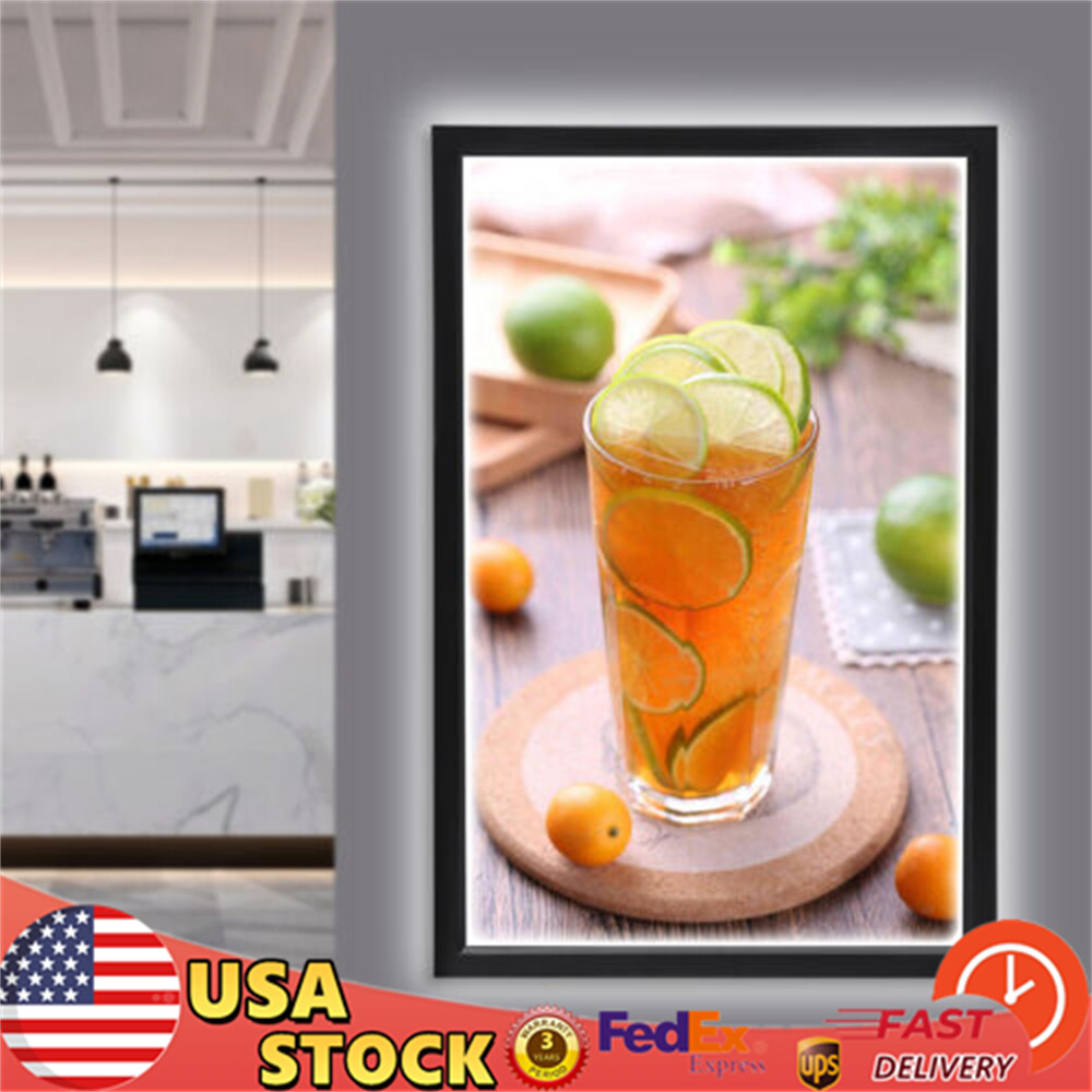 LED Light Box Movie Poster Display 24&Prime;x36&Prime; Advertising Frame Store Wall Mount US