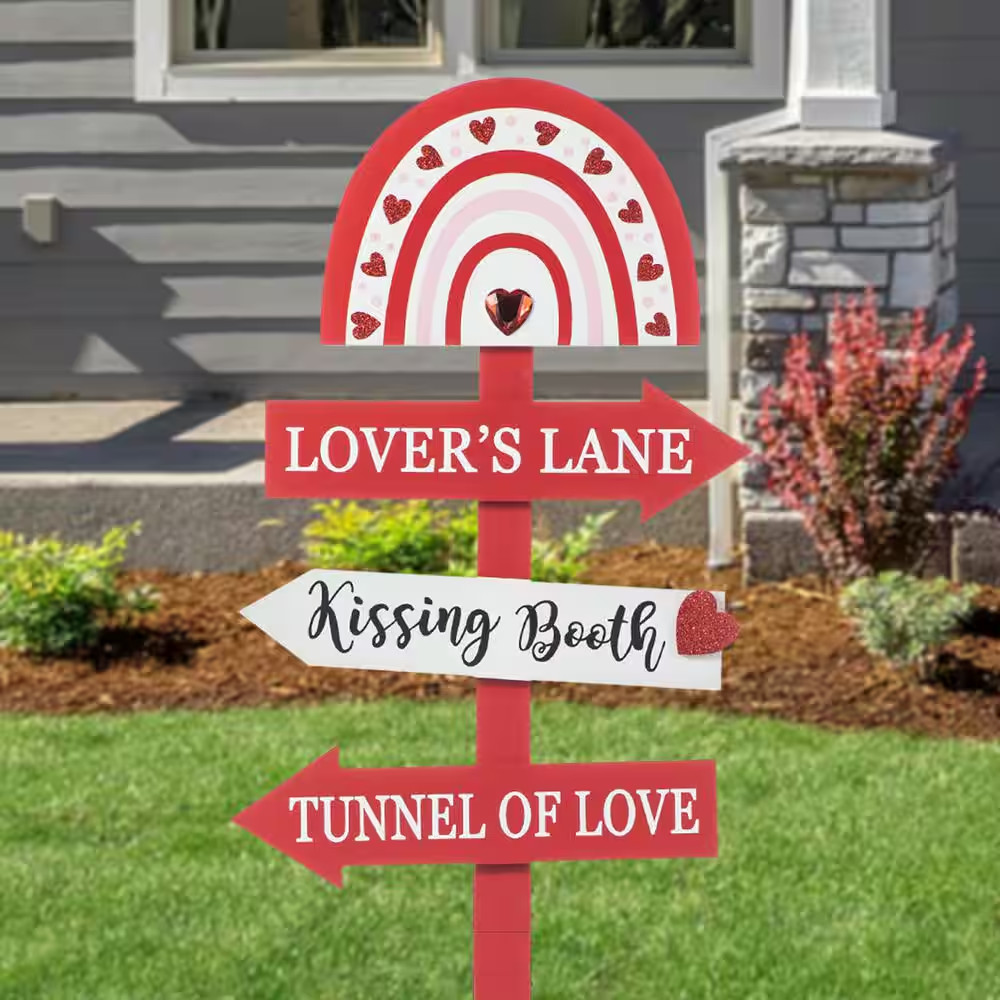 41.75 In. H Valentine&rsquo;S Wooden Rainbow Word Sign Patch and Yard Stake