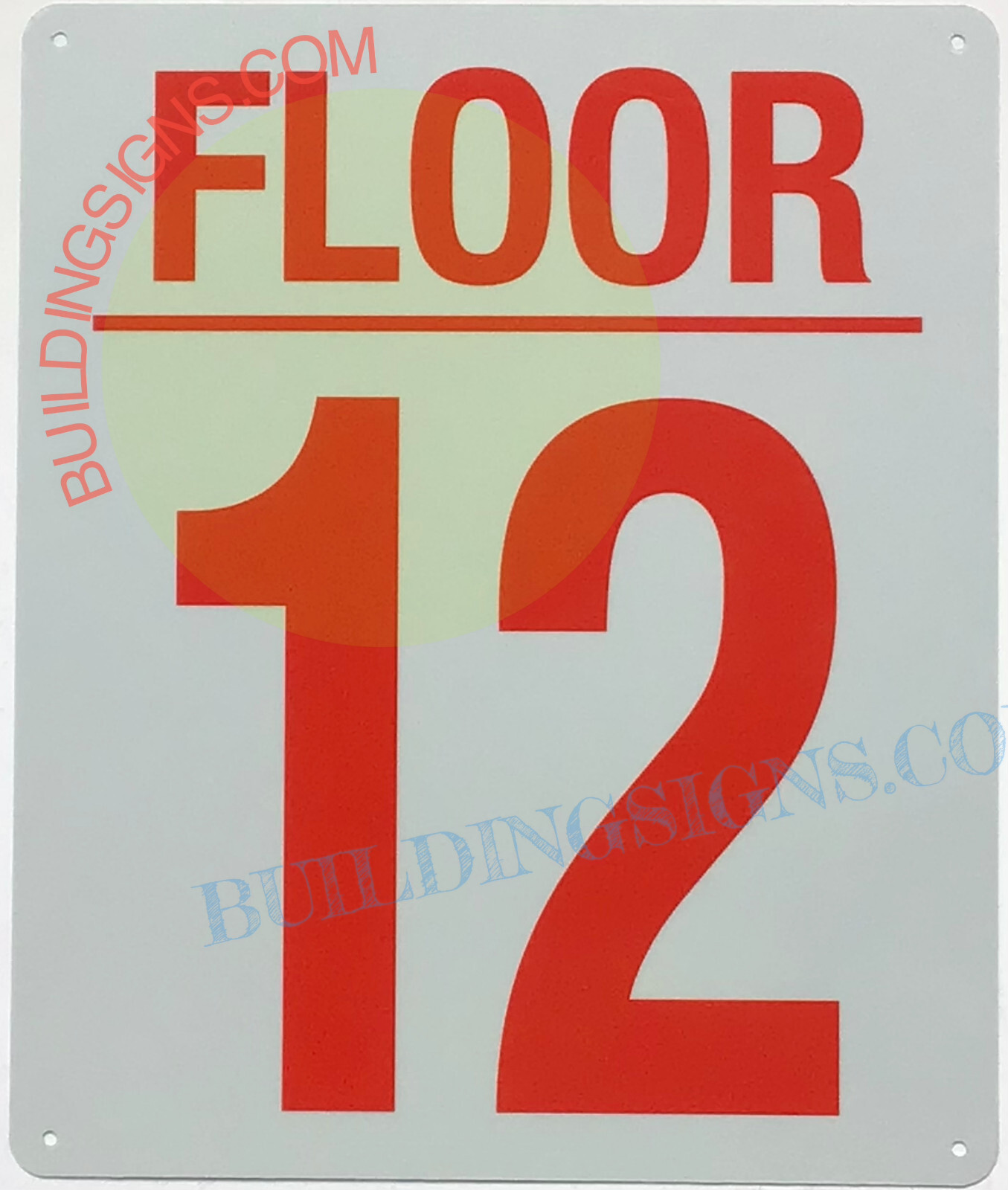 12 FLOOR SIGN (10×12, White, Aluminum)