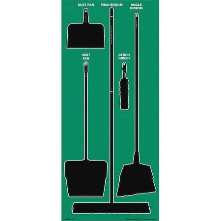 Zoro Select 34Gn35 Shadow Board, 68 In H, 30 In W, Green, 34Gn35