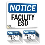 Facility ESD OSHA Notice Sign Metal, Plastic, Or Decal – 5 or 10 Pack