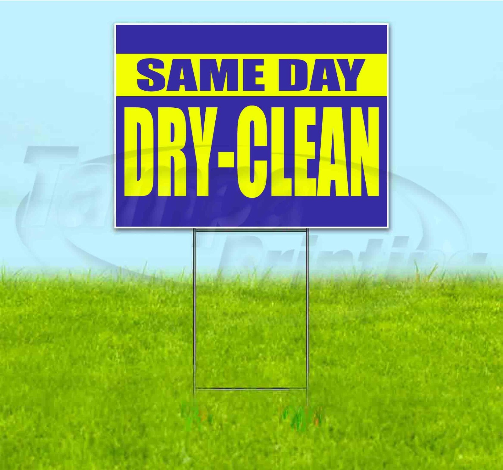 SAME DAY DRY-CLEAN 18×24 Yard Sign WITH STAKE Corrugated Bandit USA SERVICE