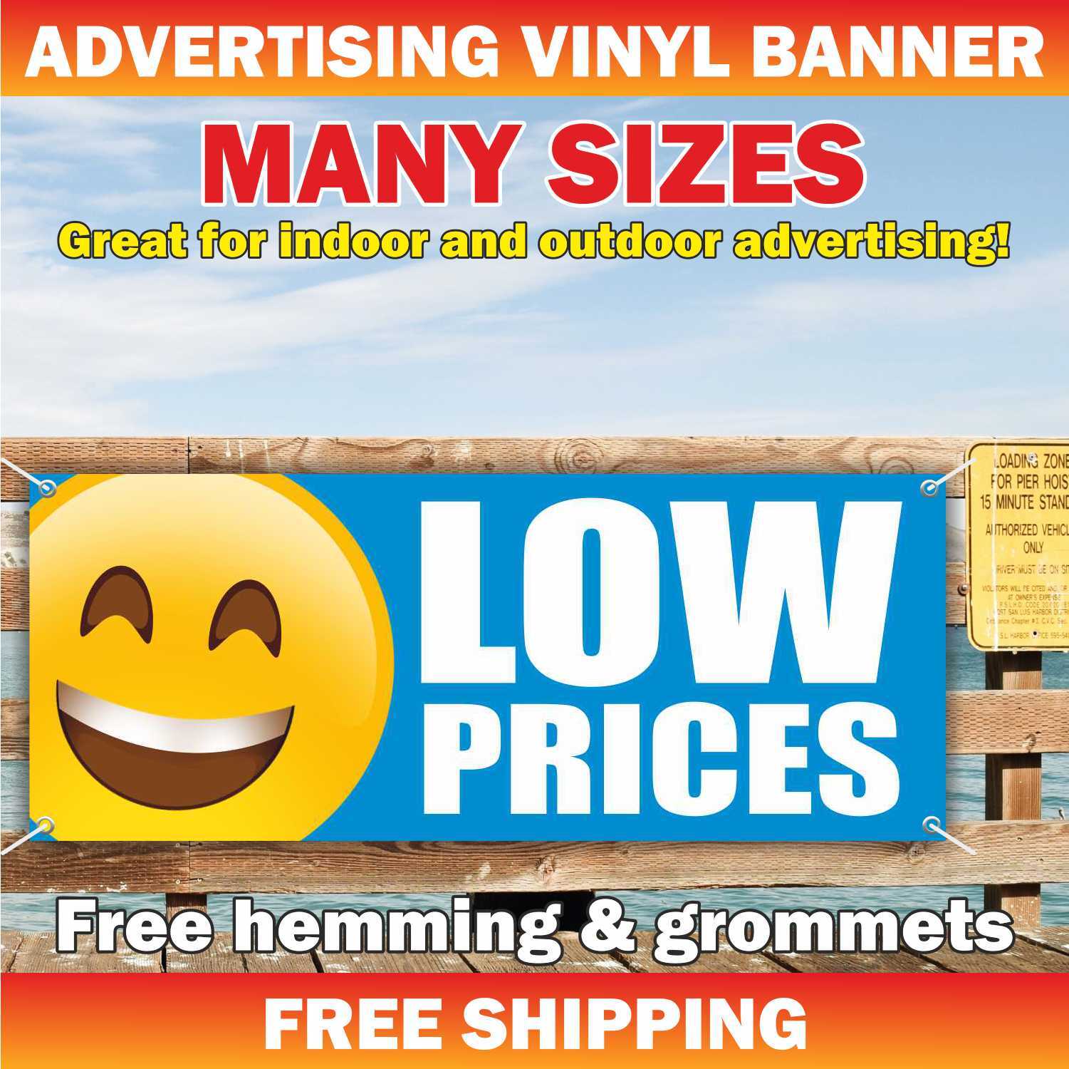 LOW PRICES Advertising Banner Vinyl Mesh Sign big sale save discount clearance