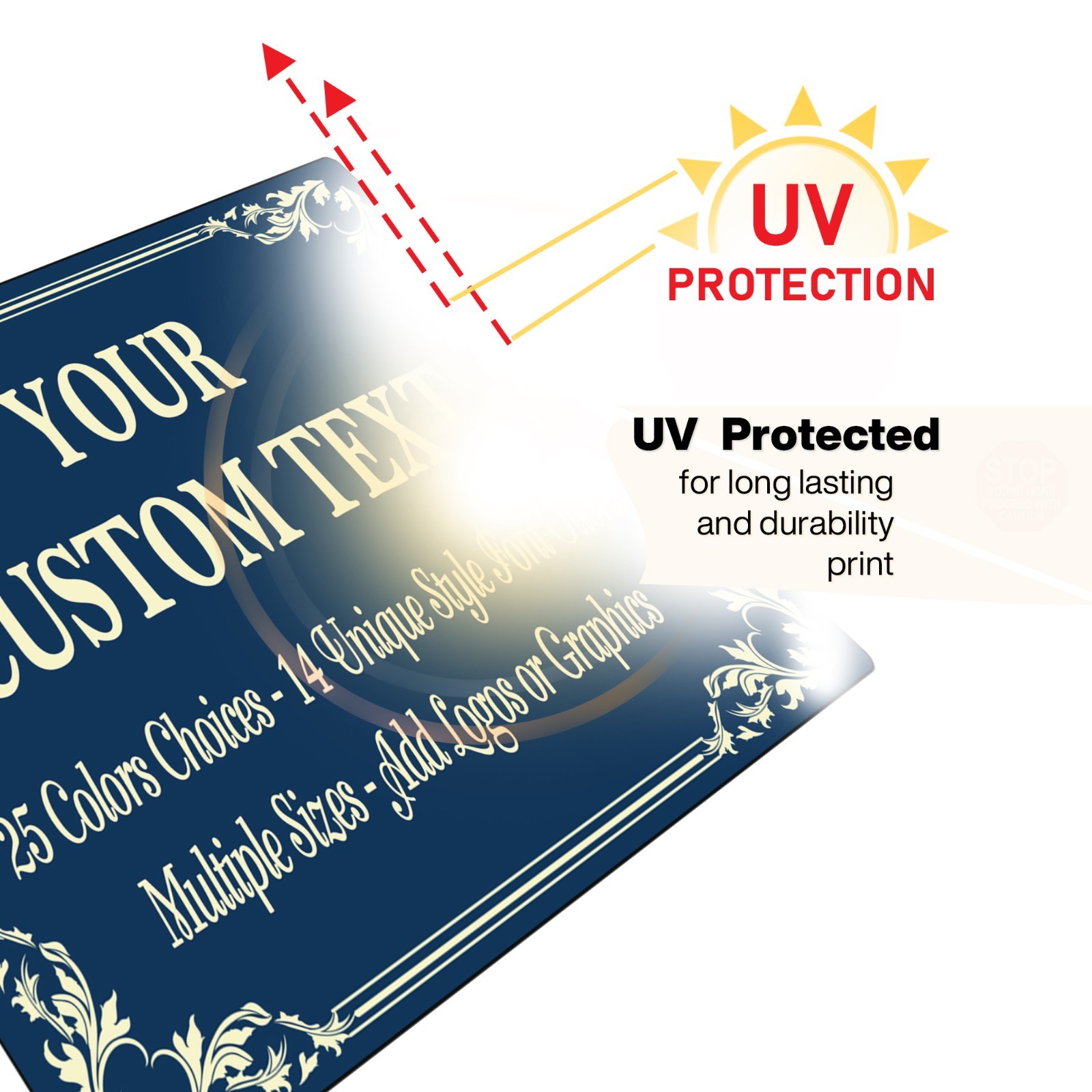 Custom Aluminum Sign Customized Your Own Text, Image, Logo, Choice Colors & Font