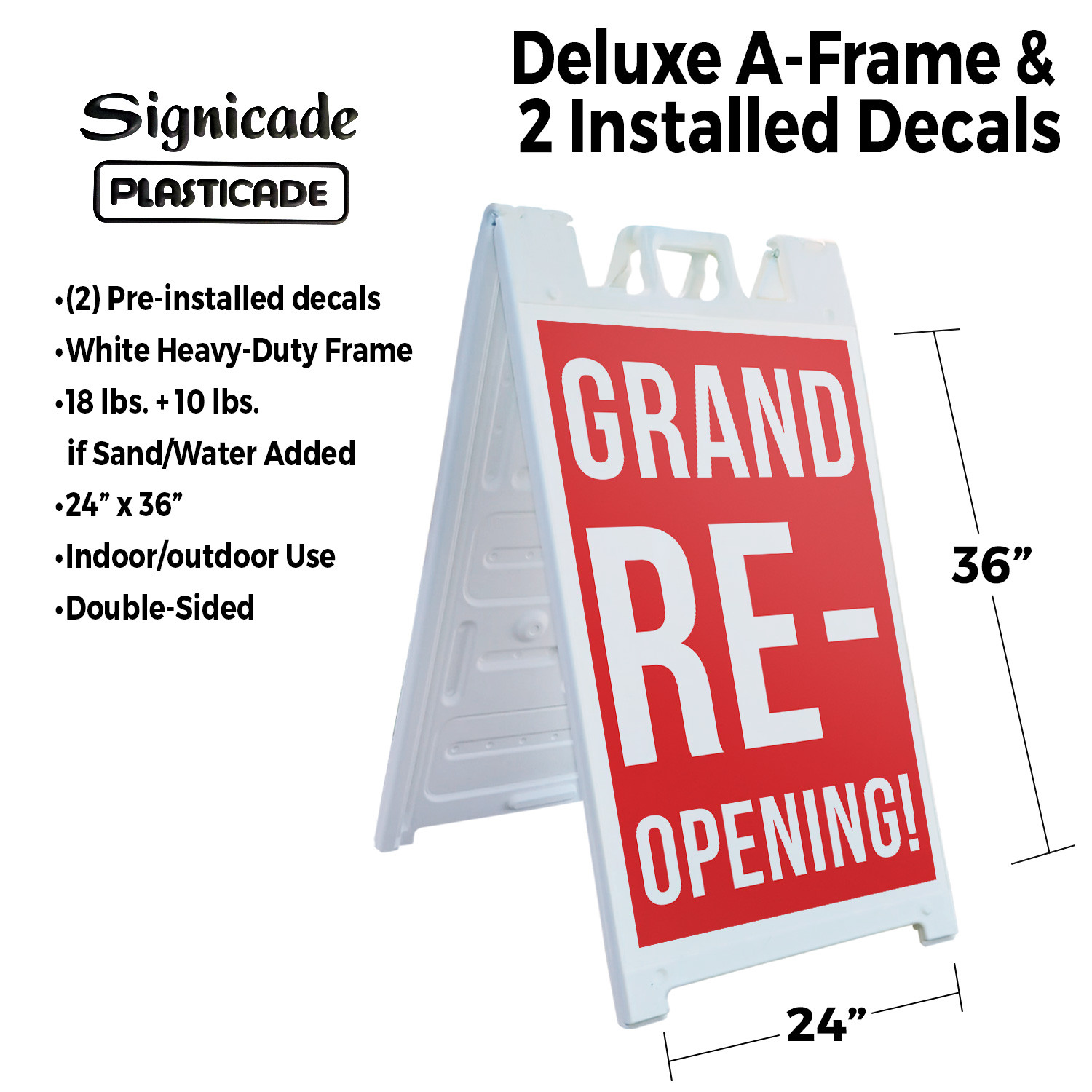Grand Reopening Heavy Duty A-Frame Sidewalk Sign Business Promotions Big Event
