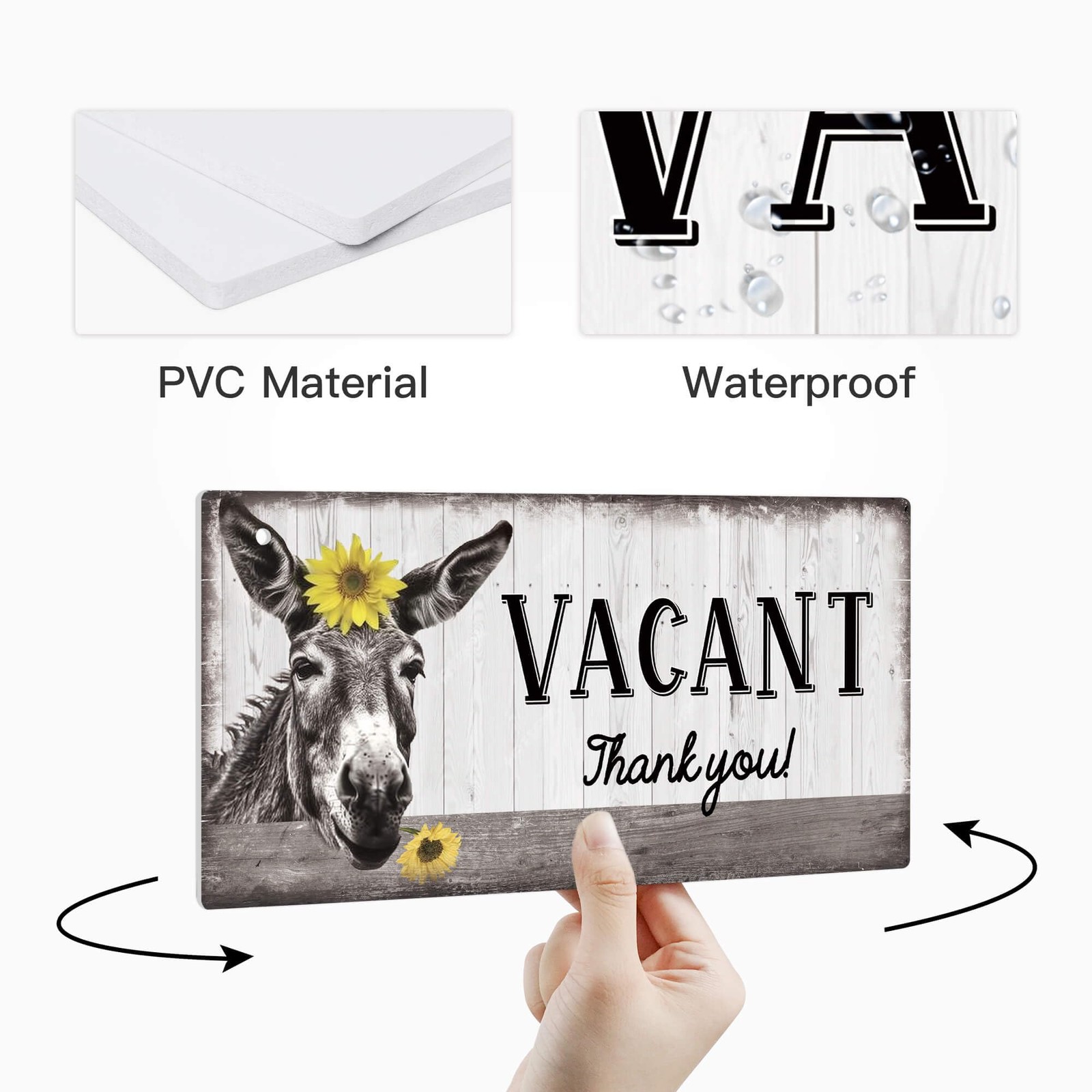 Vacant Occupied Sign Occupied Sign for Bathroom Door Double Sided Hanger Plaq…