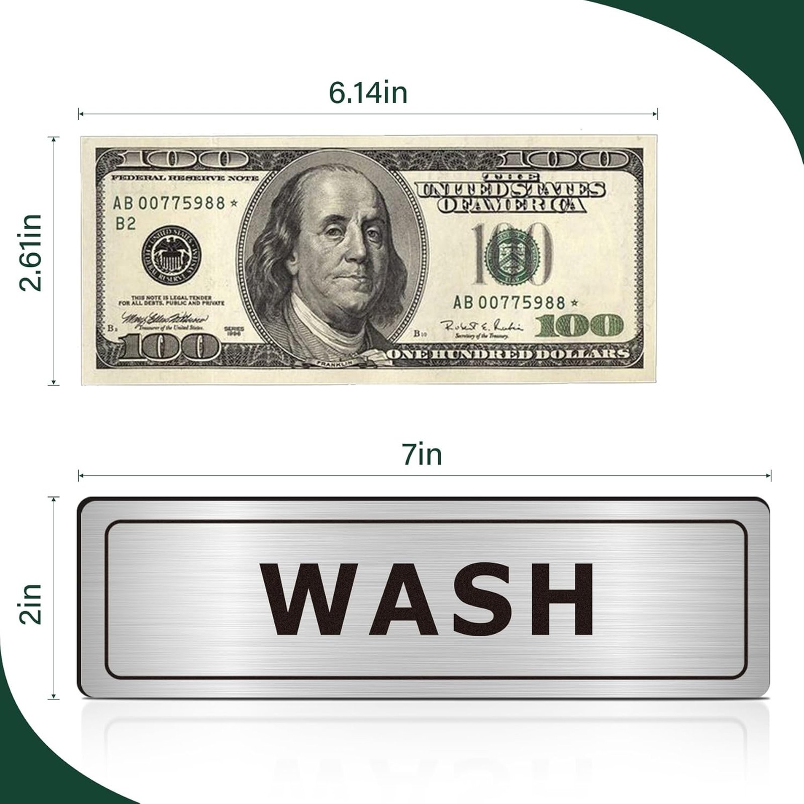 Bilingual Sink Labels Brushed Aluminum for Commercial Kitchen 3 Compartment Wash