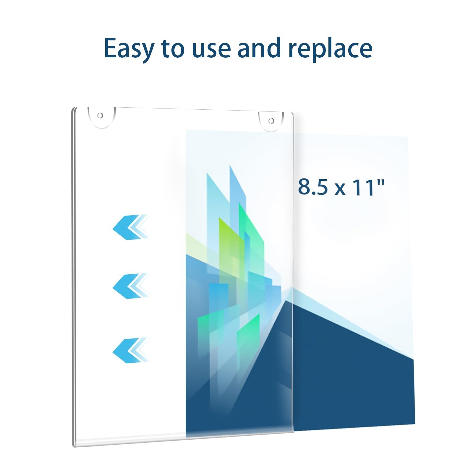 Acrylic Sign Holder 8.5 x 11 Vertica Wall Mount Clear Plastic Picture Frame, …