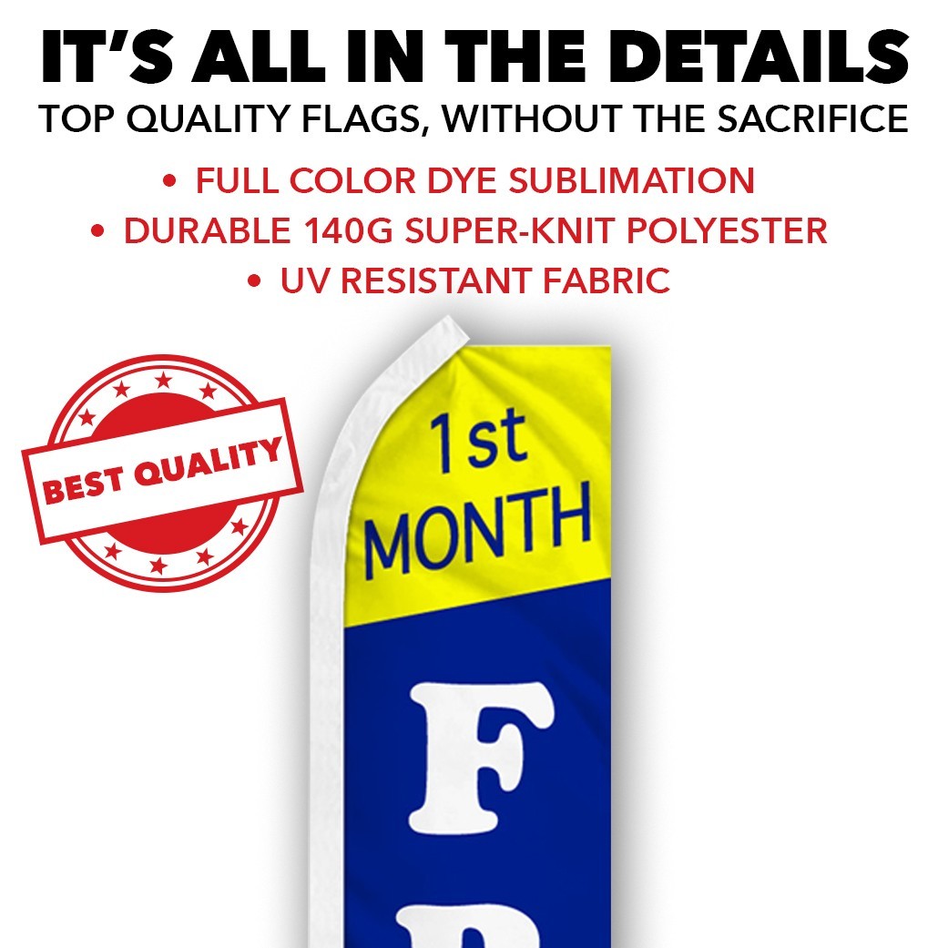 1st Month Free Advertising Swooper Feather Flutter Flag Real Estate