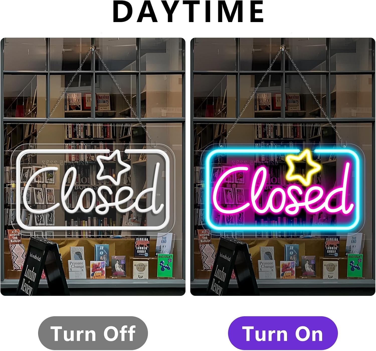 Bright Neon Closed Sign – 16.5&Prime;x9&Prime; LED with ON/OFF Switch for Business Use