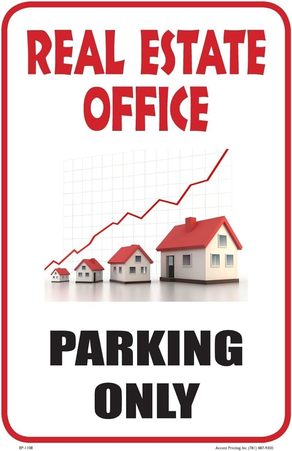 Real Estate Office | Single-Sided Business Parking Sign | 12&Prime;w x 18&Prime;h inches
