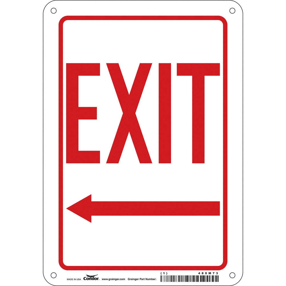 CONDOR 480M73 Safety Sign,10 in x 7 in,Aluminum 480M73