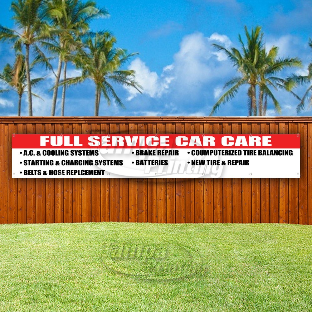 FULL SERVICE CAR CARE Advertising Mechanic Vinyl Banner Flag Sign USA XL01606