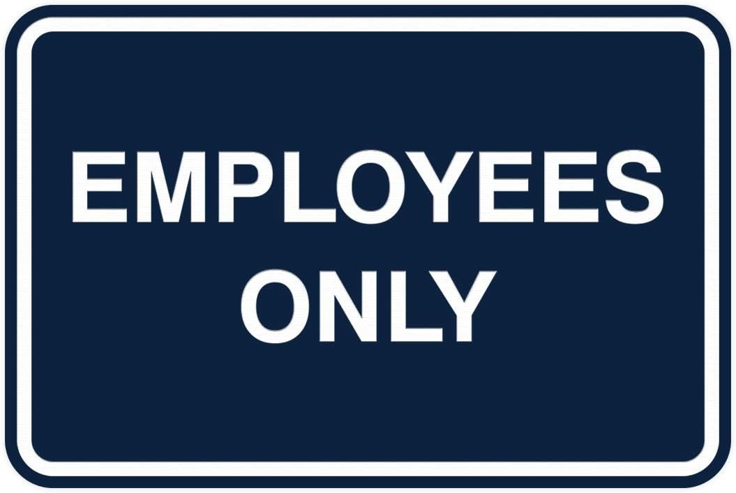 Signs ByLITA Classic Framed Employees Only Sign Navy Blue White 5&Prime; X 7&Prime;