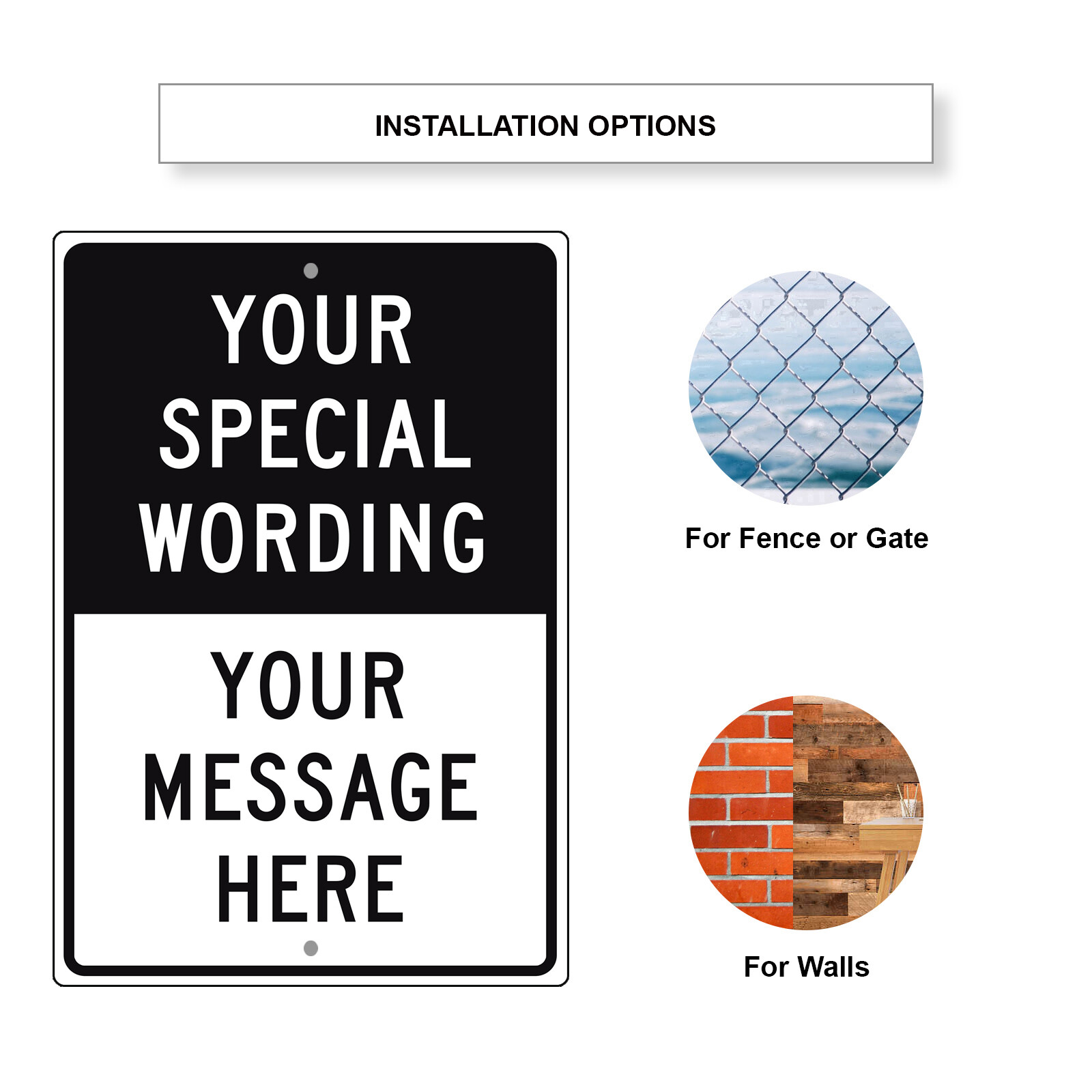 Custom Sign Your Special Wording Sign Your Custom Message Aluminum Metal Sign