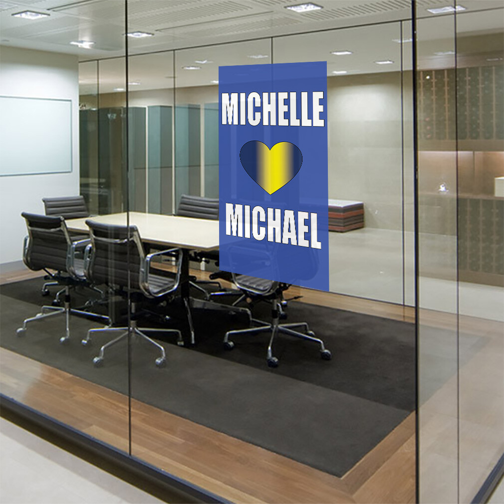 Door Decals Vertical Vinyl Stickers Multiple Sizes Custom Names Heart Gold Vinyl