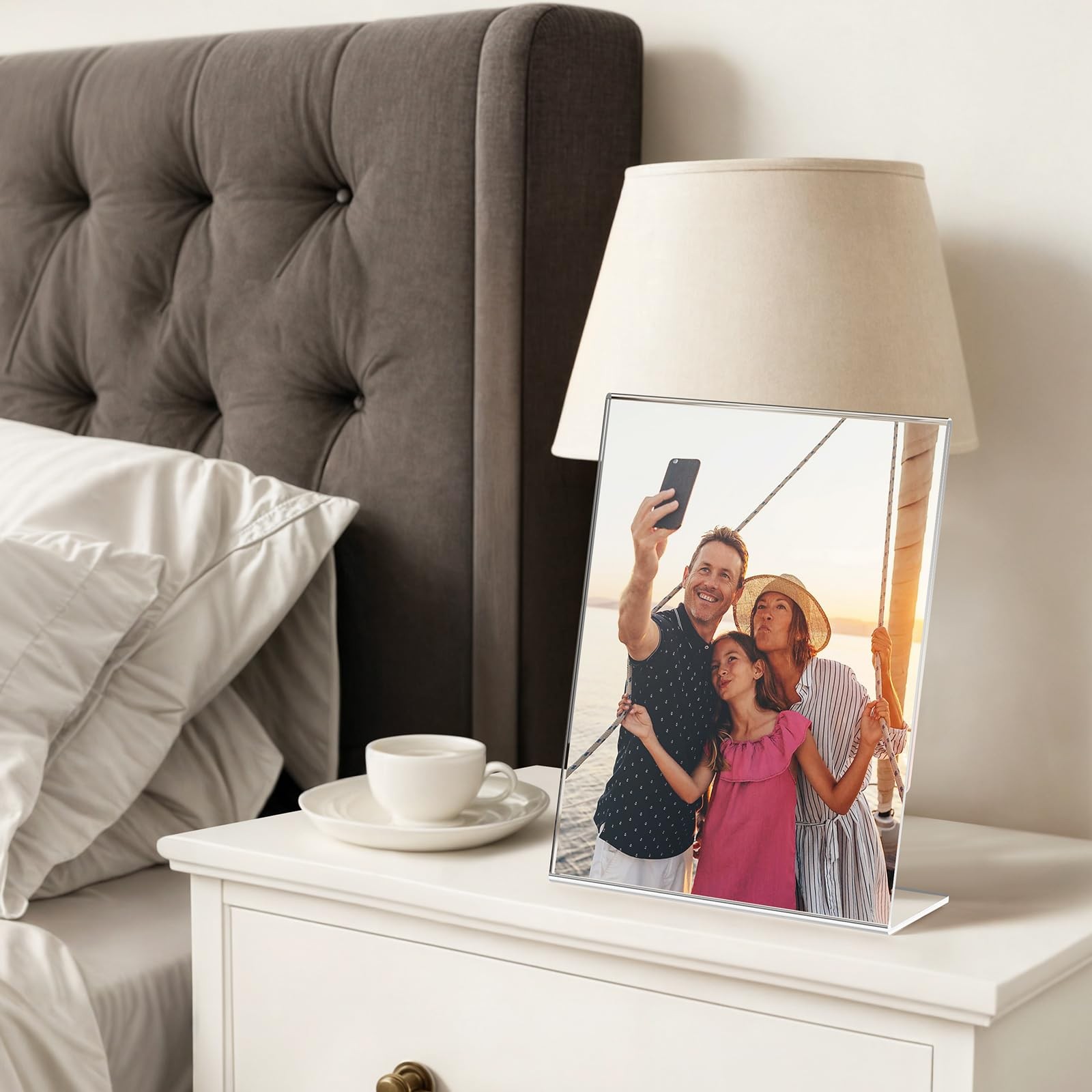 6 Pack Acrylic Sign Holder 8.5×11 Inches, Clear Display Holder, L-Shape