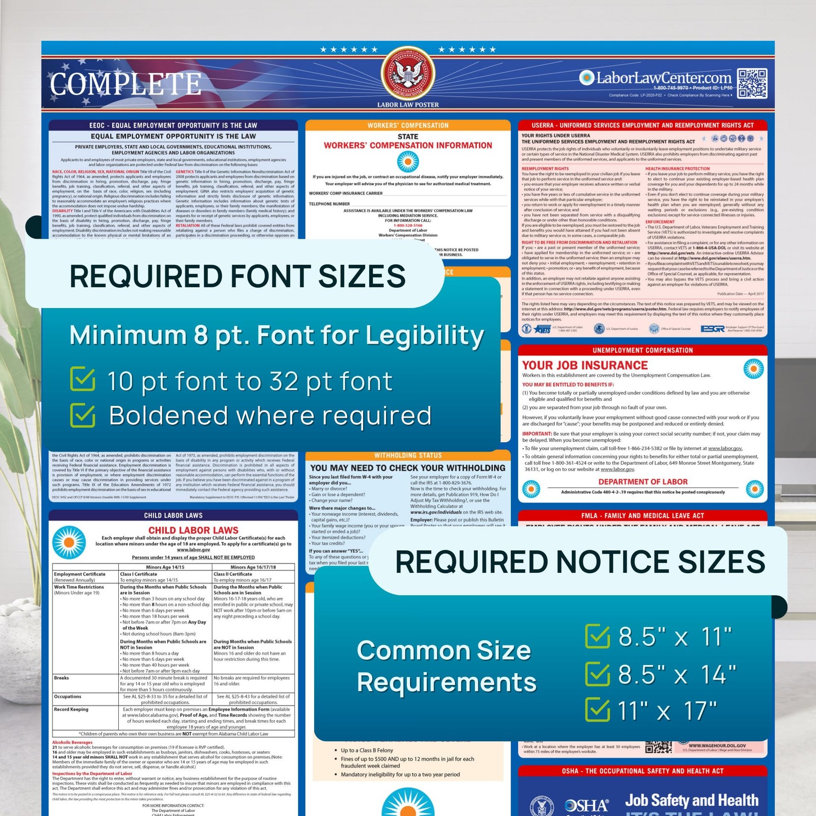 Updated California 2026 Labor Law Poster – State & Federal Compliance – OSHA,…