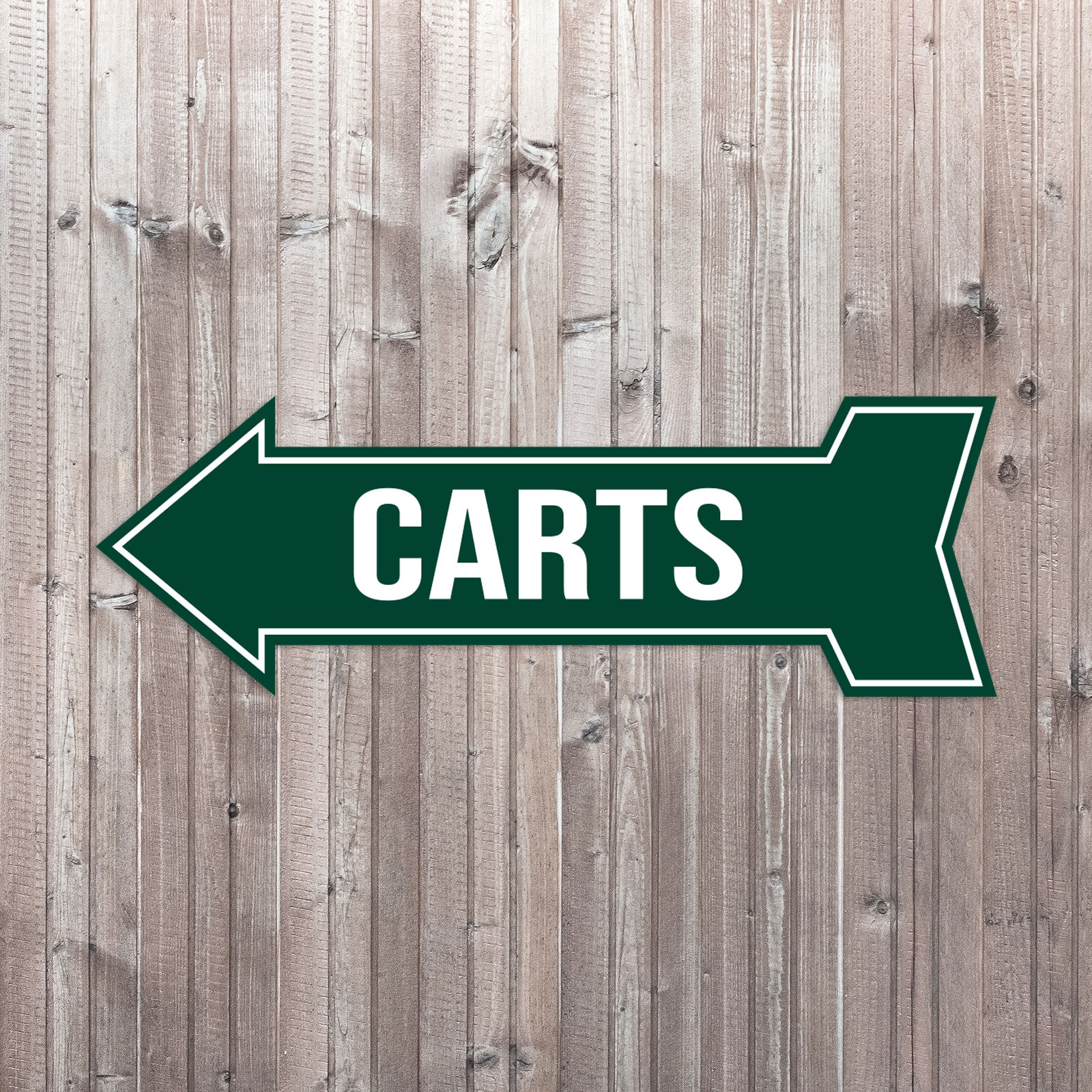 Arrow Shape Carts 12×4&Prime; Wall or Door Sign | Golf Signage
