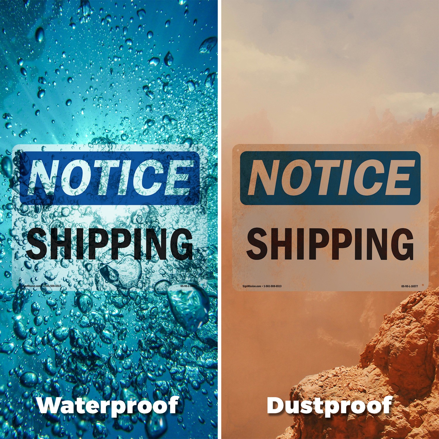 Shipping OSHA Notice Sign Metal, Plastic, Or Decal – 5 or 10 Pack