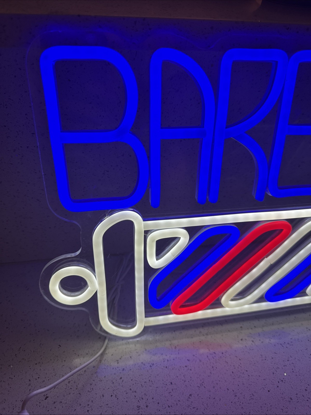 LED Neon Barber Shop Sign Barber Pole Light Dimmable Business Wall Decor USB